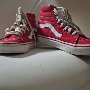 Vans Red and White Skateboard Shoes